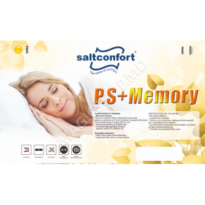 Saltea Salt Confort Pocket + Memory 200x200x25 cm